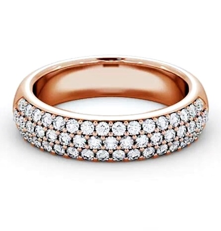 Pave Half Eternity Cluster Style Diamond Ring 9K Rose Gold CL12_RG_THUMB2 