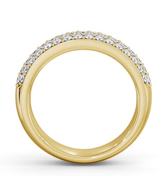 Pave Half Eternity Cluster Style Diamond Ring 9K Yellow Gold CL12_YG_THUMB1 