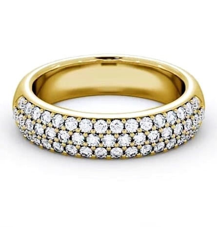 Pave Half Eternity Cluster Style Diamond Ring 18K Yellow Gold CL12_YG_THUMB2 