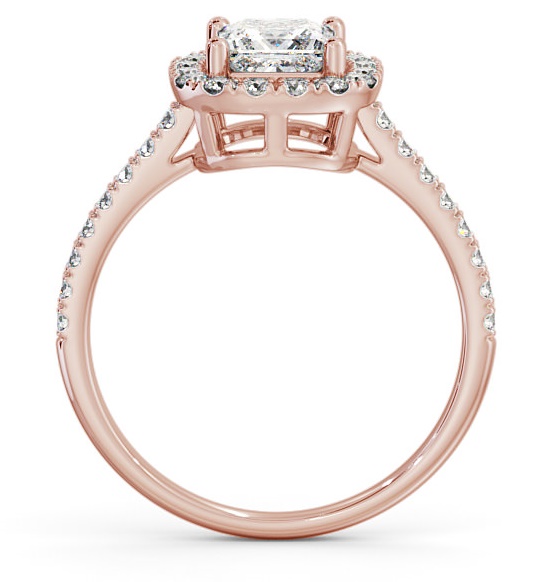 Halo Princess Diamond Dainty Engagement Ring 9K Rose Gold CL16_RG_THUMB1 