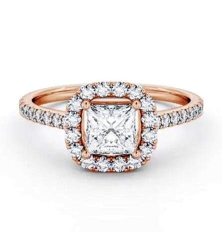 Halo Princess Diamond Dainty Engagement Ring 9K Rose Gold CL16_RG_THUMB2 