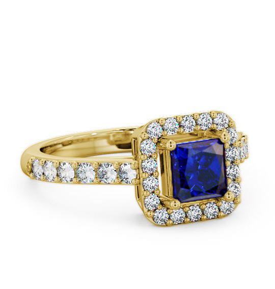 Halo Blue Sapphire and Diamond 1.17ct Ring 18K Yellow Gold CL16GEM_YG_BS_THUMB1