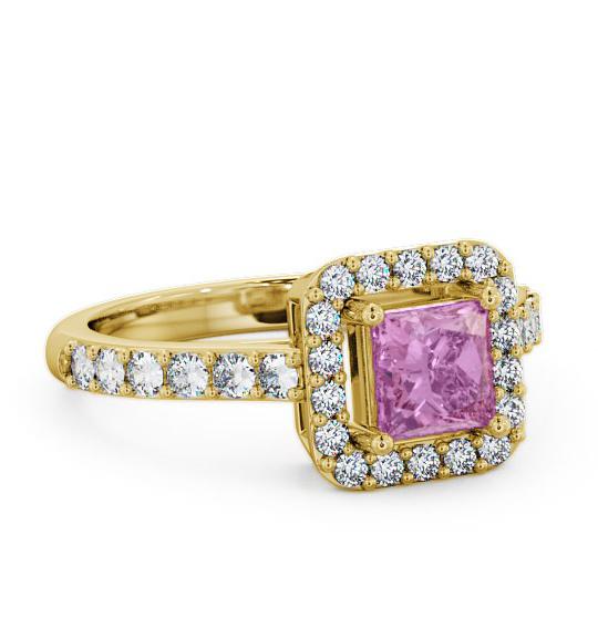 Halo Pink Sapphire and Diamond 1.17ct Ring 18K Yellow Gold CL16GEM_YG_PS_THUMB1