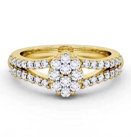Cluster Diamond Unique Style Ring 18K Yellow Gold CL22_YG_THUMB1