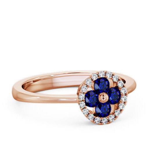 Cluster Blue Sapphire and Diamond 0.43ct Ring 9K Rose Gold CL23GEM_RG_BS_THUMB1