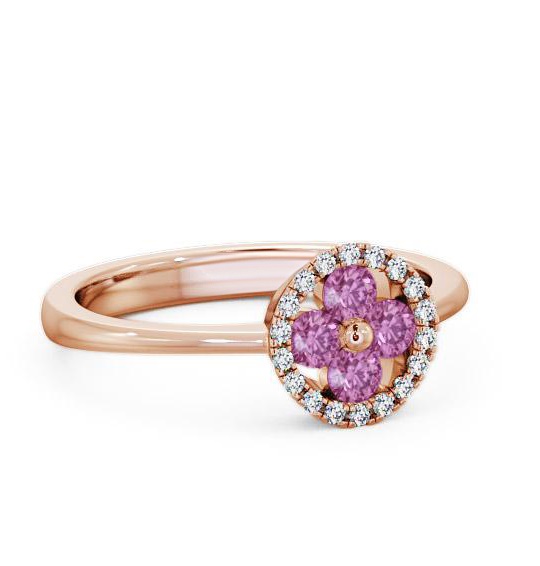 Cluster Pink Sapphire and Diamond 0.43ct Ring 9K Rose Gold CL23GEM_RG_PS_THUMB1
