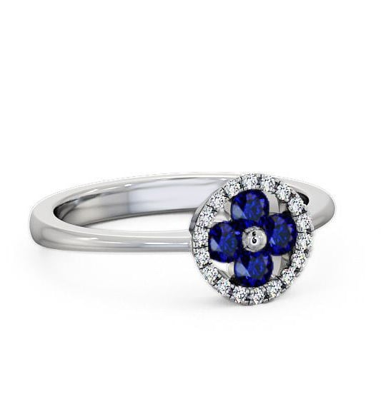 Cluster Blue Sapphire and Diamond 0.43ct Ring 18K White Gold CL23GEM_WG_BS_THUMB2 