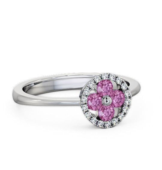 Cluster Pink Sapphire and Diamond 0.43ct Ring 18K White Gold CL23GEM_WG_PS_THUMB2 