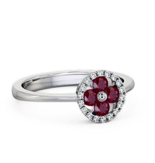 Cluster Ruby and Diamond 0.43ct Ring 18K White Gold CL23GEM_WG_RU_THUMB2 