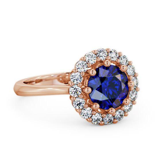 Halo Blue Sapphire and Diamond 2.00ct Ring 9K Rose Gold CL24GEM_RG_BS_THUMB1