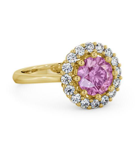 Halo Pink Sapphire and Diamond 2.00ct Ring 18K Yellow Gold CL24GEM_YG_PS_THUMB1