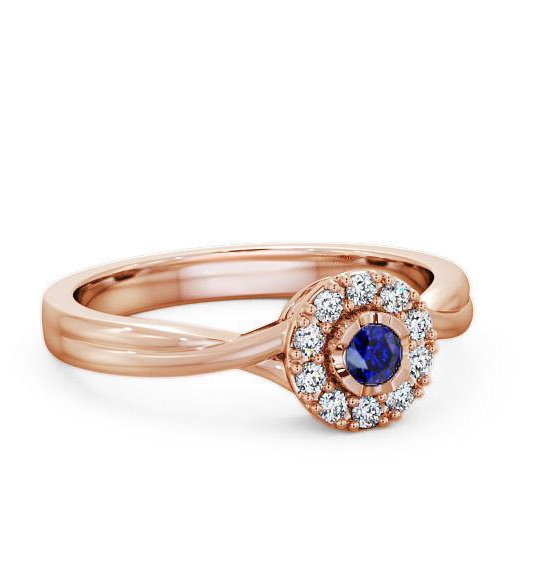 Halo Blue Sapphire and Diamond 0.30ct Ring 9K Rose Gold CL25GEM_RG_BS_THUMB1