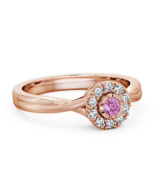 Halo Pink Sapphire and Diamond 0.30ct Ring 9K Rose Gold CL25GEM_RG_PS_THUMB1