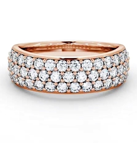 Pave Half Eternity Diamond 0.90ct Cluster Style Ring 18K Rose Gold CL27_RG_THUMB2 