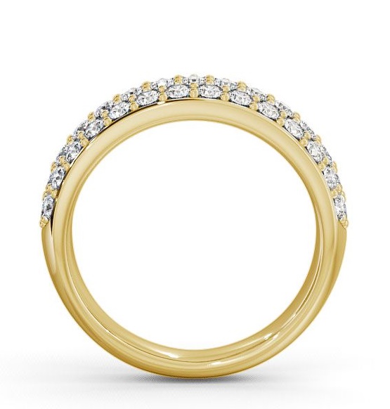 Pave Half Eternity Diamond 0.90ct Cluster Style Ring 18K Yellow Gold CL27_YG_THUMB1 