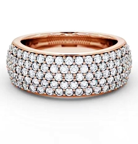 Pave Half Eternity Diamond 0.70ct Cluster Style Ring 18K Rose Gold CL28_RG_THUMB2 