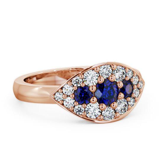 Cluster Blue Sapphire and Diamond 0.92ct Ring 9K Rose Gold CL30GEM_RG_BS_THUMB1
