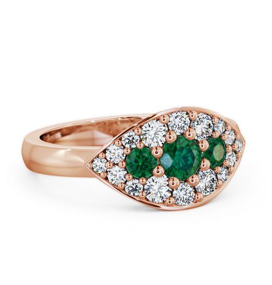 Cluster Emerald and Diamond 0.81ct Ring 9K Rose Gold CL30GEM_RG_EM_THUMB1