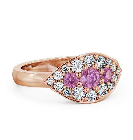 Cluster Pink Sapphire and Diamond 0.92ct Ring 9K Rose Gold CL30GEM_RG_PS_THUMB1