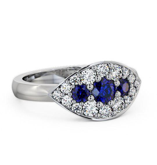 Cluster Blue Sapphire and Diamond 0.92ct Ring 9K White Gold CL30GEM_WG_BS_THUMB1