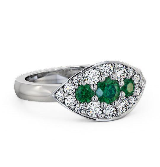 Cluster Emerald and Diamond 0.81ct Ring 9K White Gold CL30GEM_WG_EM_THUMB1