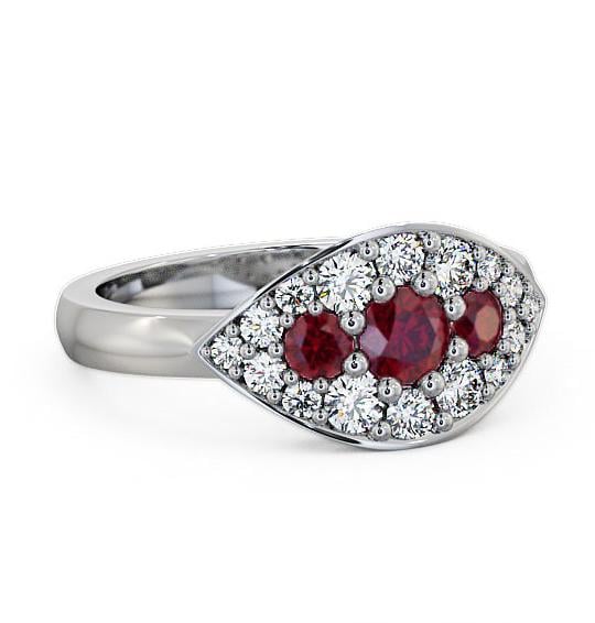 Cluster Ruby and Diamond 0.92ct Ring 18K White Gold CL30GEM_WG_RU_THUMB2 