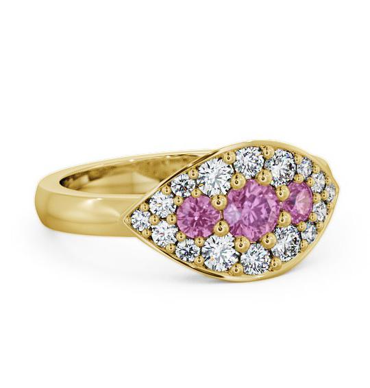 Cluster Pink Sapphire and Diamond 0.92ct Ring 18K Yellow Gold CL30GEM_YG_PS_THUMB1
