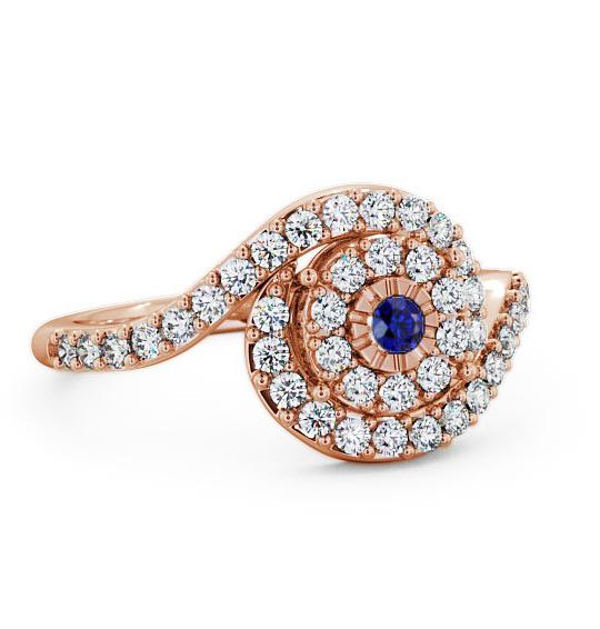 Cluster Blue Sapphire and Diamond 0.51ct Ring 18K Rose Gold CL32GEM_RG_BS_THUMB1