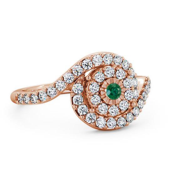 Cluster Emerald and Diamond 0.49ct Ring 9K Rose Gold CL32GEM_RG_EM_THUMB1