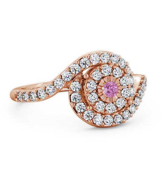 Cluster Pink Sapphire and Diamond 0.51ct Ring 18K Rose Gold CL32GEM_RG_PS_THUMB1