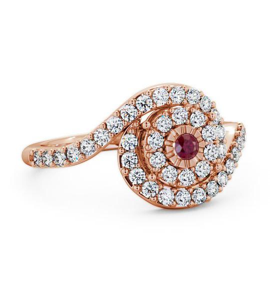 Cluster Ruby and Diamond 0.51ct Ring 18K Rose Gold CL32GEM_RG_RU_THUMB1