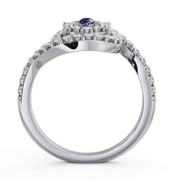 Cluster Blue Sapphire and Diamond 0.51ct Ring 18K White Gold CL32GEM_WG_BS_THUMB1 