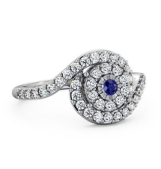 Cluster Blue Sapphire and Diamond 0.51ct Ring 18K White Gold CL32GEM_WG_BS_THUMB2 