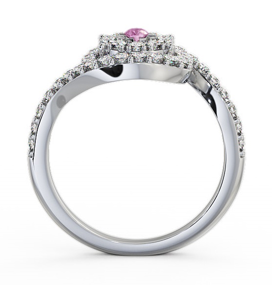 Cluster Pink Sapphire and Diamond 0.51ct Ring 18K White Gold CL32GEM_WG_PS_THUMB1 