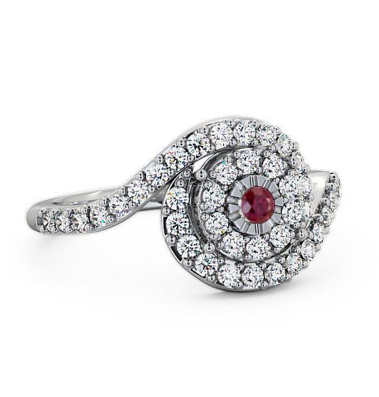 Cluster Ruby and Diamond 0.51ct Ring 18K White Gold CL32GEM_WG_RU_THUMB2 