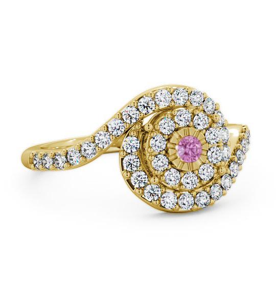 Cluster Pink Sapphire and Diamond 0.51ct Ring 18K Yellow Gold CL32GEM_YG_PS_THUMB1