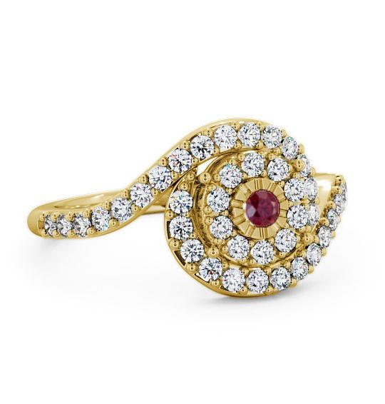 Cluster Ruby and Diamond 0.51ct Ring 18K Yellow Gold CL32GEM_YG_RU_THUMB1