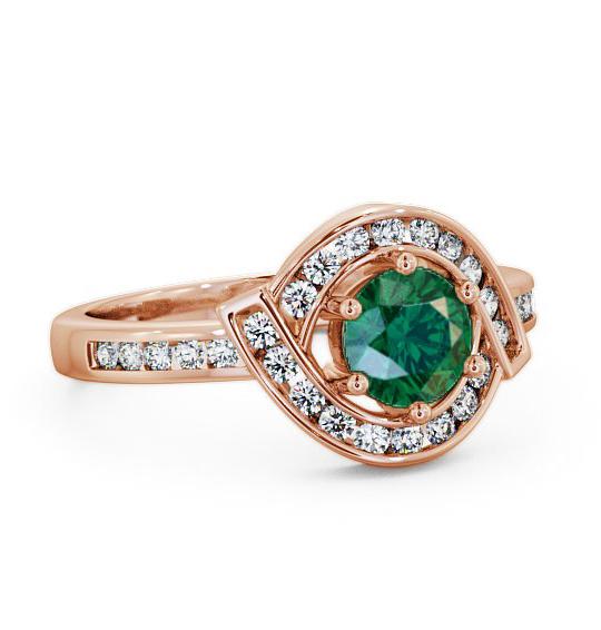 Halo Emerald and Diamond 0.74ct Ring 18K Rose Gold CL35GEM_RG_EM_THUMB1