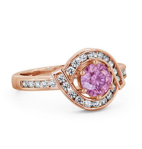 Halo Pink Sapphire and Diamond 0.91ct Ring 18K Rose Gold CL35GEM_RG_PS_THUMB1