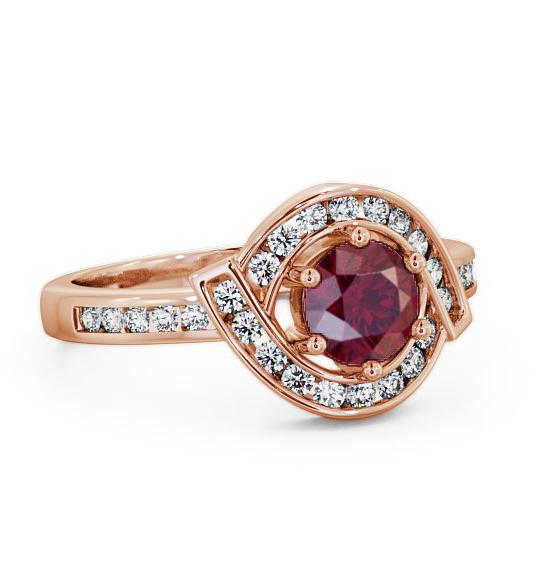 Halo Ruby and Diamond 0.91ct Ring 9K Rose Gold CL35GEM_RG_RU_THUMB1