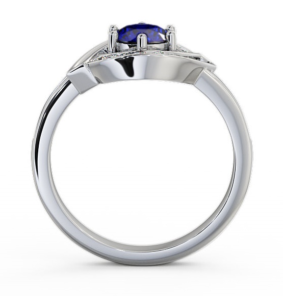 Halo Blue Sapphire and Diamond 0.91ct Ring 18K White Gold CL35GEM_WG_BS_THUMB1 