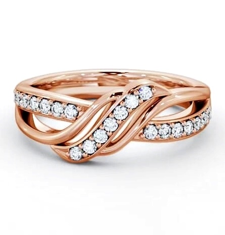 Half Eternity Round Diamond 0.21ct Crossover Ring 9K Rose Gold CL36_RG_THUMB2 