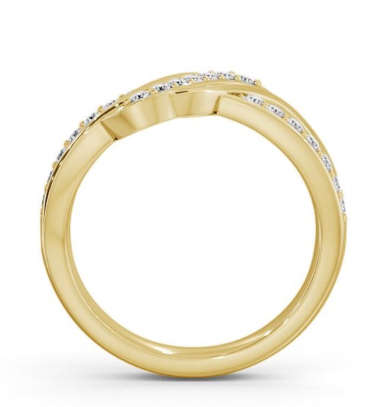 Half Eternity Round Diamond 0.21ct Crossover Ring 9K Yellow Gold CL36_YG_THUMB1 