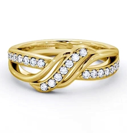 Half Eternity Round Diamond 0.21ct Crossover Ring 18K Yellow Gold CL36_YG_THUMB2 