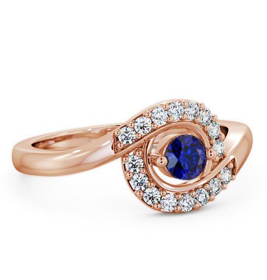 Cluster Blue Sapphire and Diamond 0.36ct Ring 9K Rose Gold CL38GEM_RG_BS_THUMB1