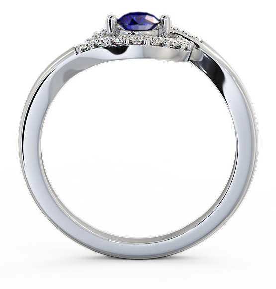 Cluster Blue Sapphire and Diamond 0.36ct Ring 18K White Gold CL38GEM_WG_BS_THUMB1 