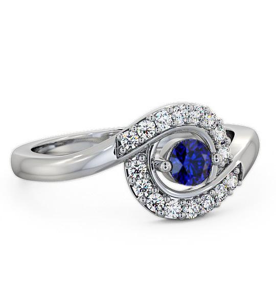 Cluster Blue Sapphire and Diamond 0.36ct Ring 18K White Gold CL38GEM_WG_BS_THUMB2 