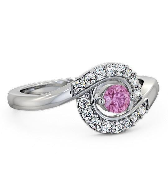 Cluster Pink Sapphire and Diamond 0.36ct Ring Palladium CL38GEM_WG_PS_THUMB1