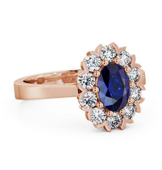 Cluster Blue Sapphire and Diamond 1.60ct Ring 9K Rose Gold CL4GEM_RG_BS_THUMB1
