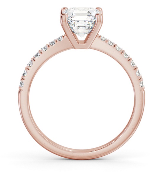 Asscher Diamond 4 Prong Engagement Ring 18K Rose Gold Solitaire ENAS20S_RG_THUMB1 